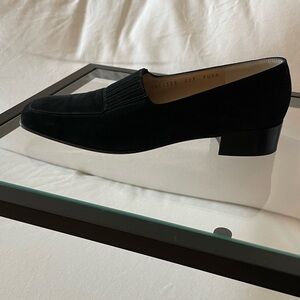 Beautiful Vintage Ferragamo Black Suede Loafers